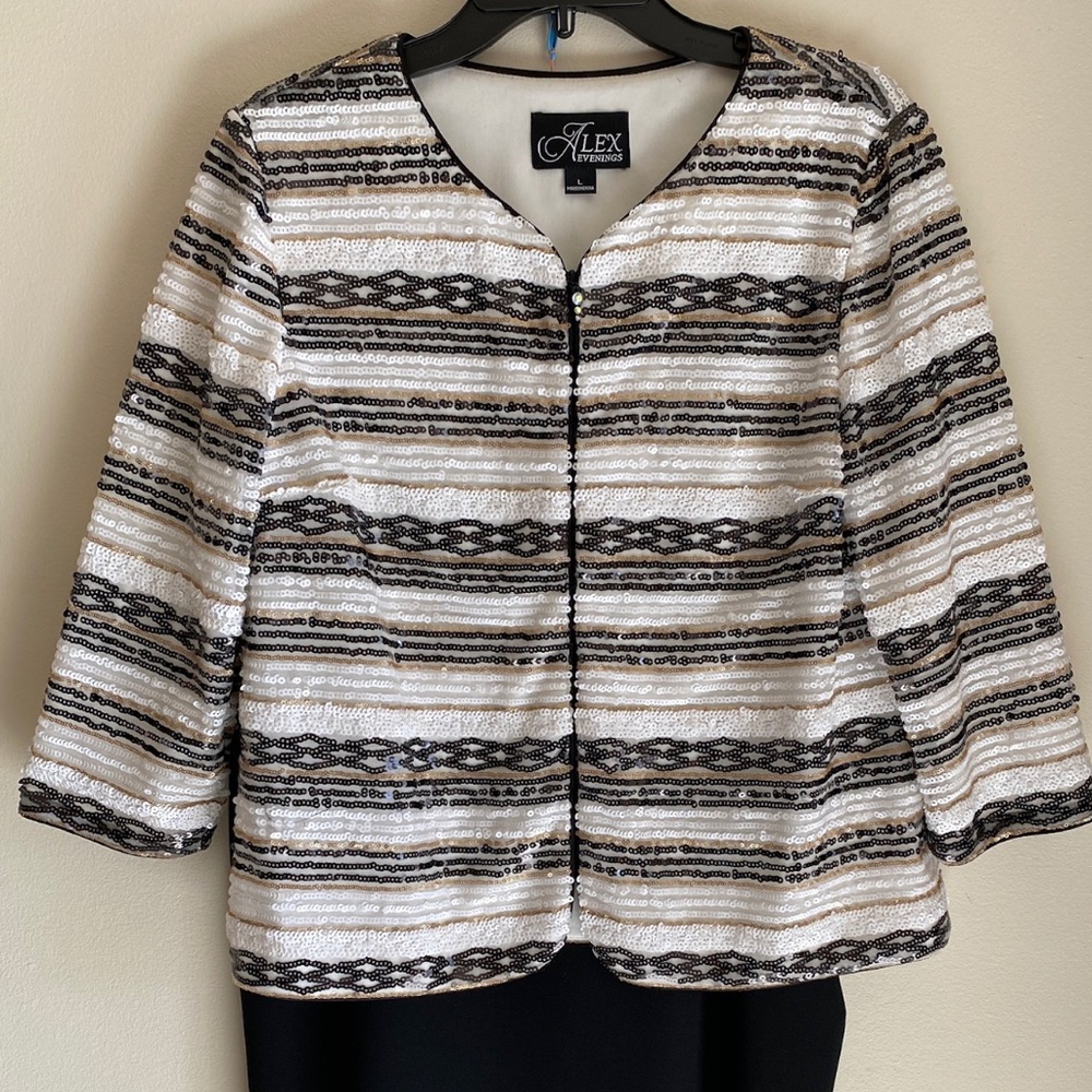 Alex evenings Formal top, sequin, size large